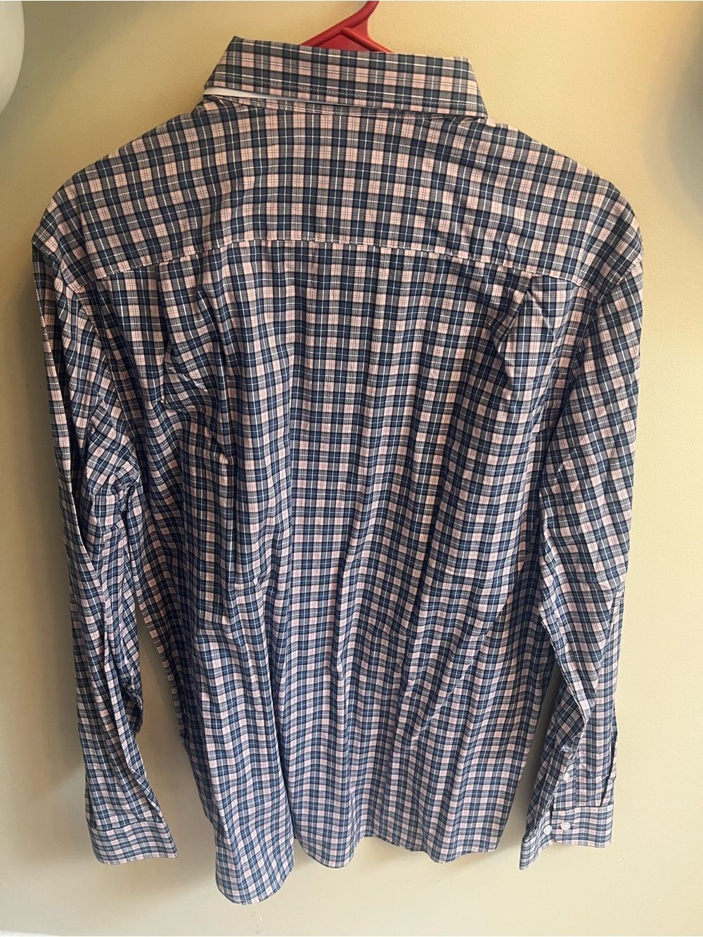 George Men’s Pink and Blue Plaid Button-Down Shirt - Picture 2 of 3